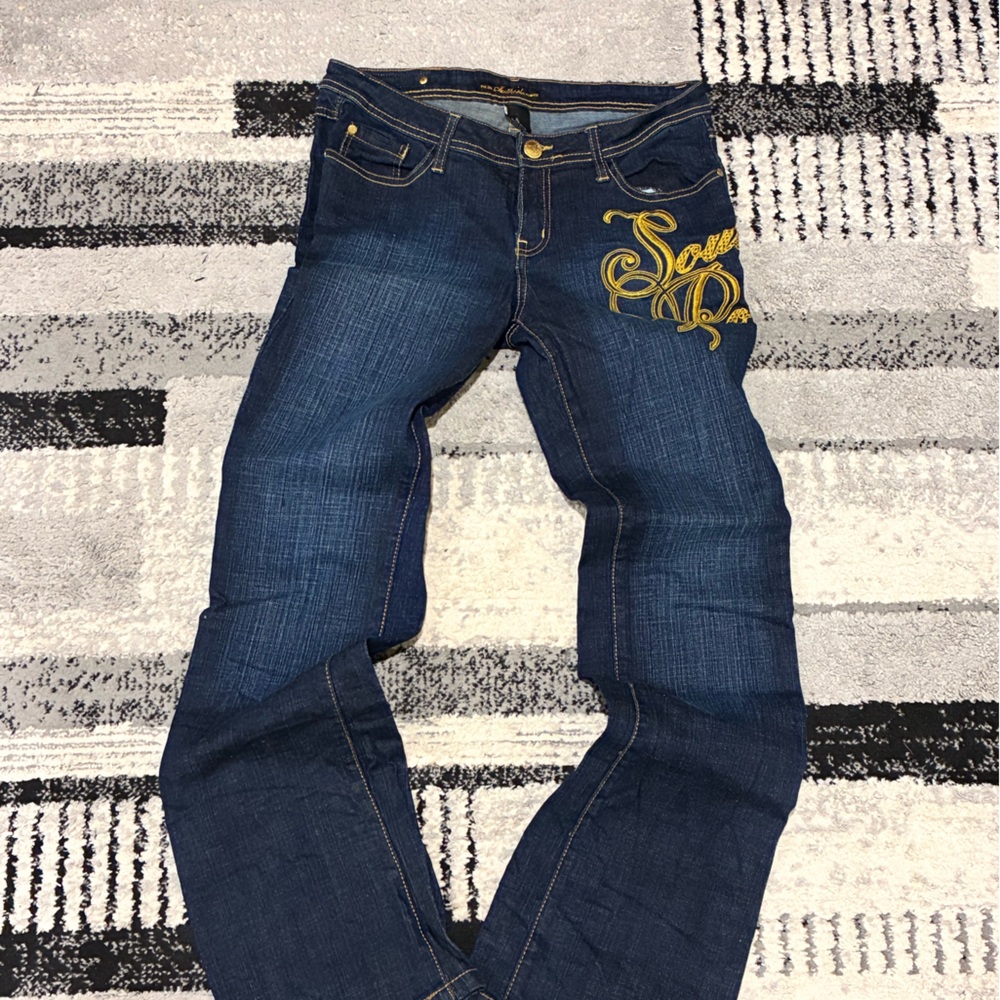 South Pole Women's Blue Jeans with Gold Detail